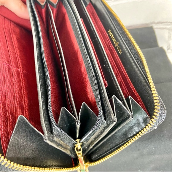 Patrick Cox fleur de lis black leather zippy zip around long wallet *new* - Picture 14 of 16